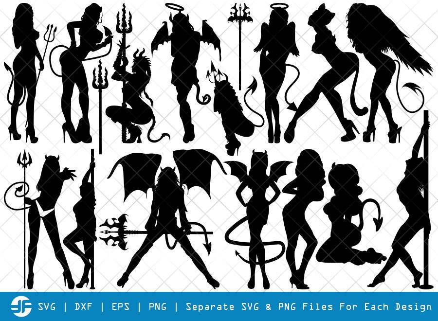 Devil Woman Striptease Svg Cut Files Sexy Devil Naughty Girl