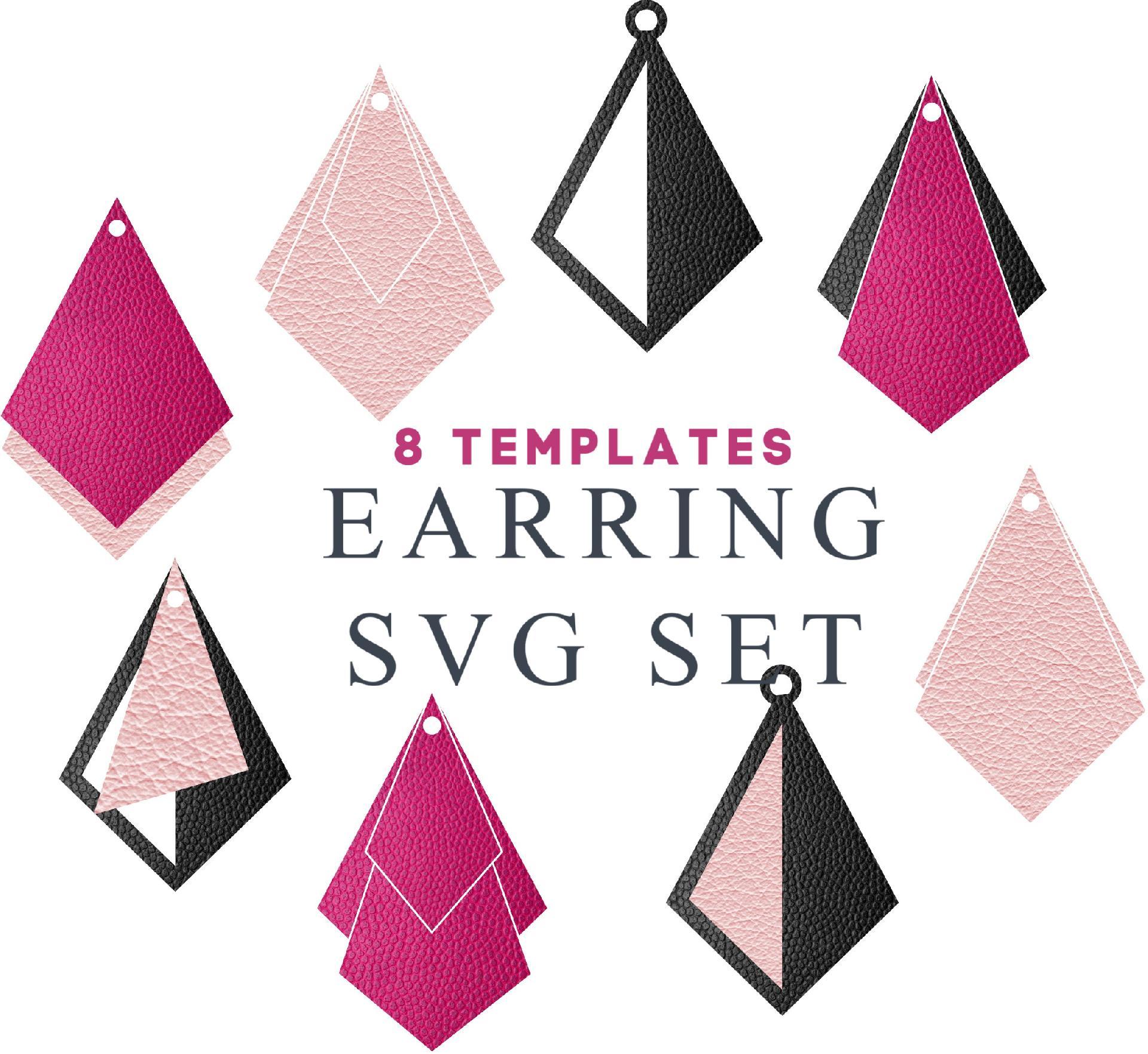 Download Diamond Earring Svg Templates Set Of 8 Svg Designs