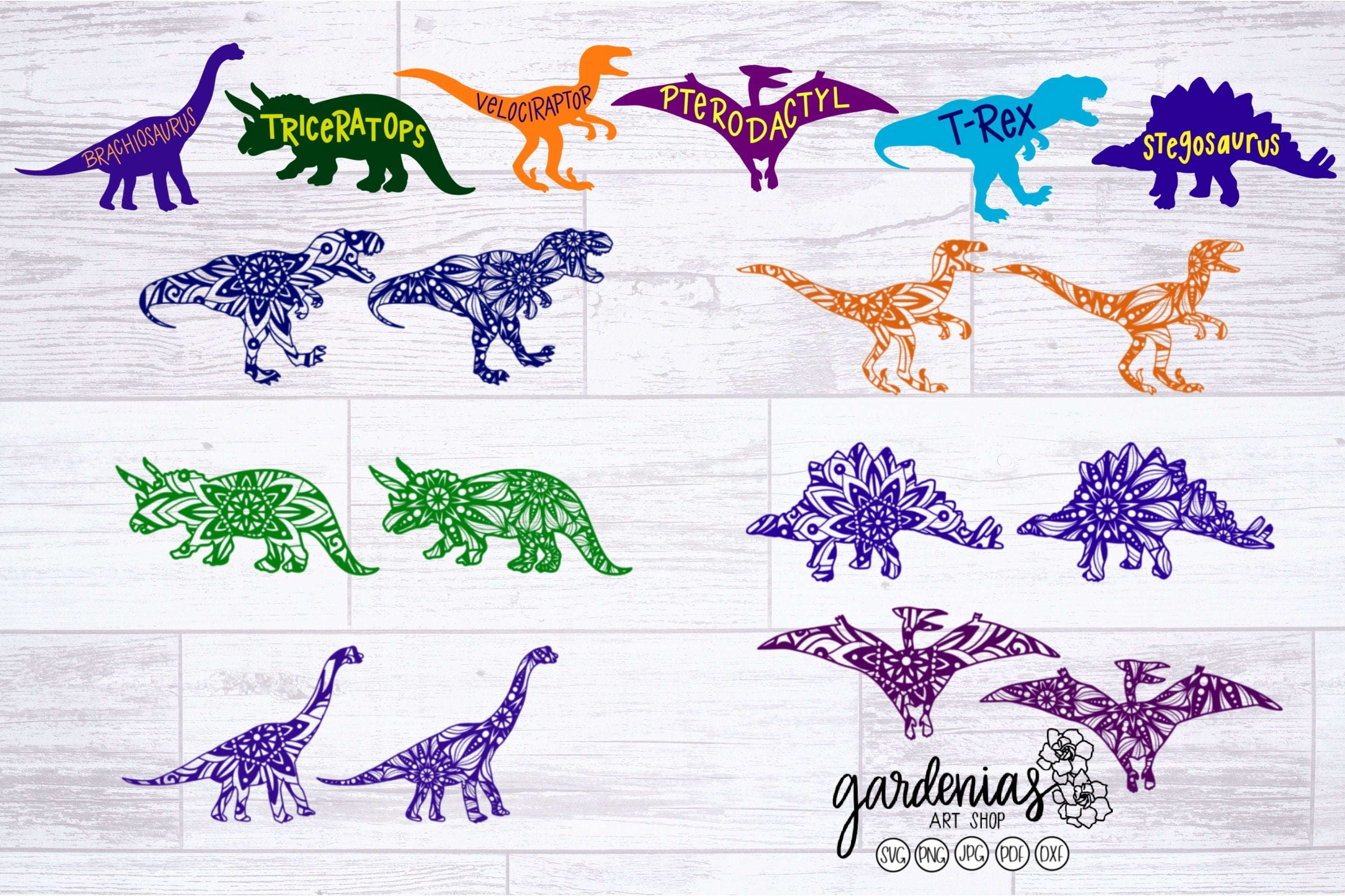 Download Dinosaur Mandala Bundle So Fontsy