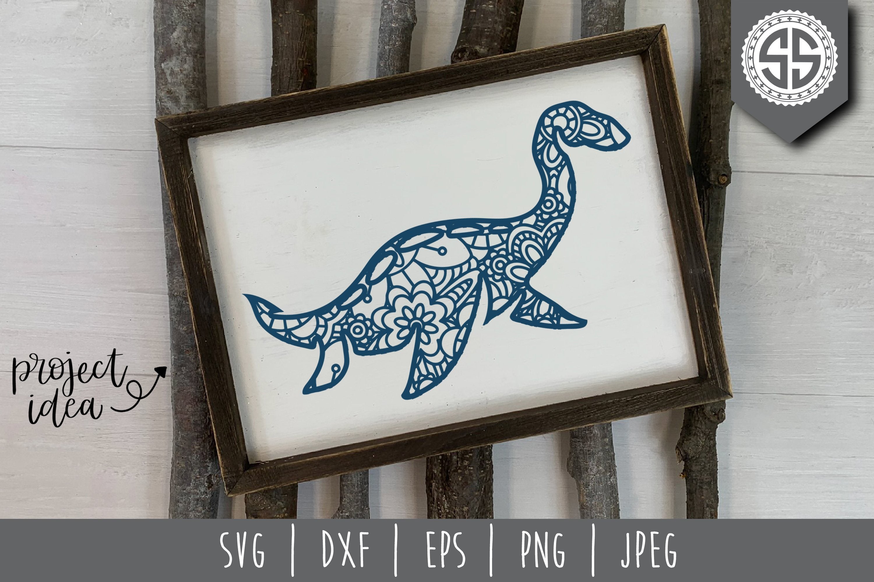 Download Dinosaur Mandala Zentangle So Fontsy