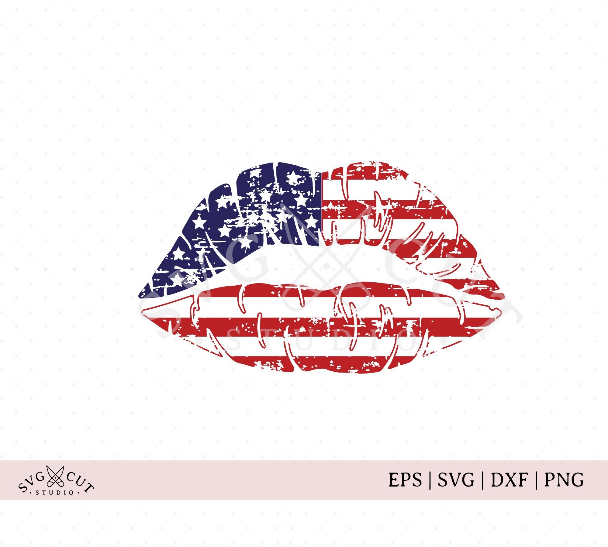 Download Distressed American Flag Lips Svg Files So Fontsy