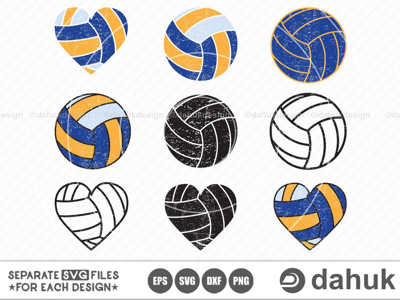 Distressed Volleyball Svg, Volleyball Heart Svg, Svg, Eps, Dxf, Png ...