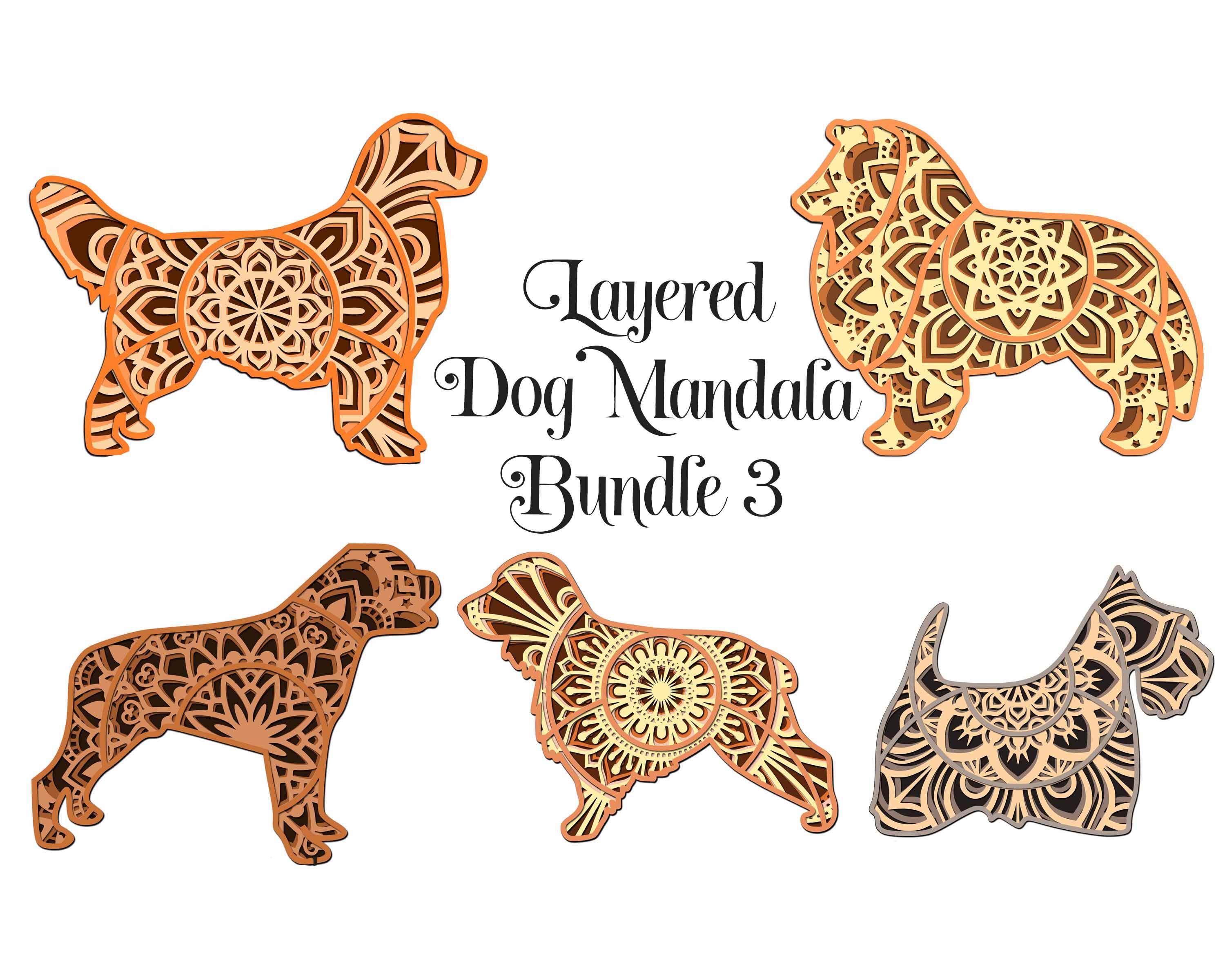Download Dog Mandala Svg Layered Mandala Bundle 3 5 Dog Breeds So Fontsy