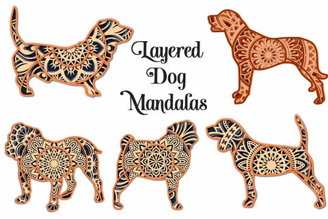 Download Dog Mandala Svg Layered Mandala Bundle Vol 1 5 Dog Breeds Lab Dachshund Pug Bulldog Beagle So Fontsy