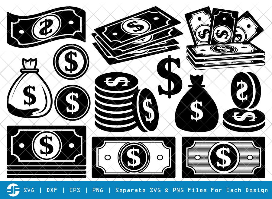 Download Dollars And Money Svg Cut Files Dollars Silhouette Bundle So Fontsy