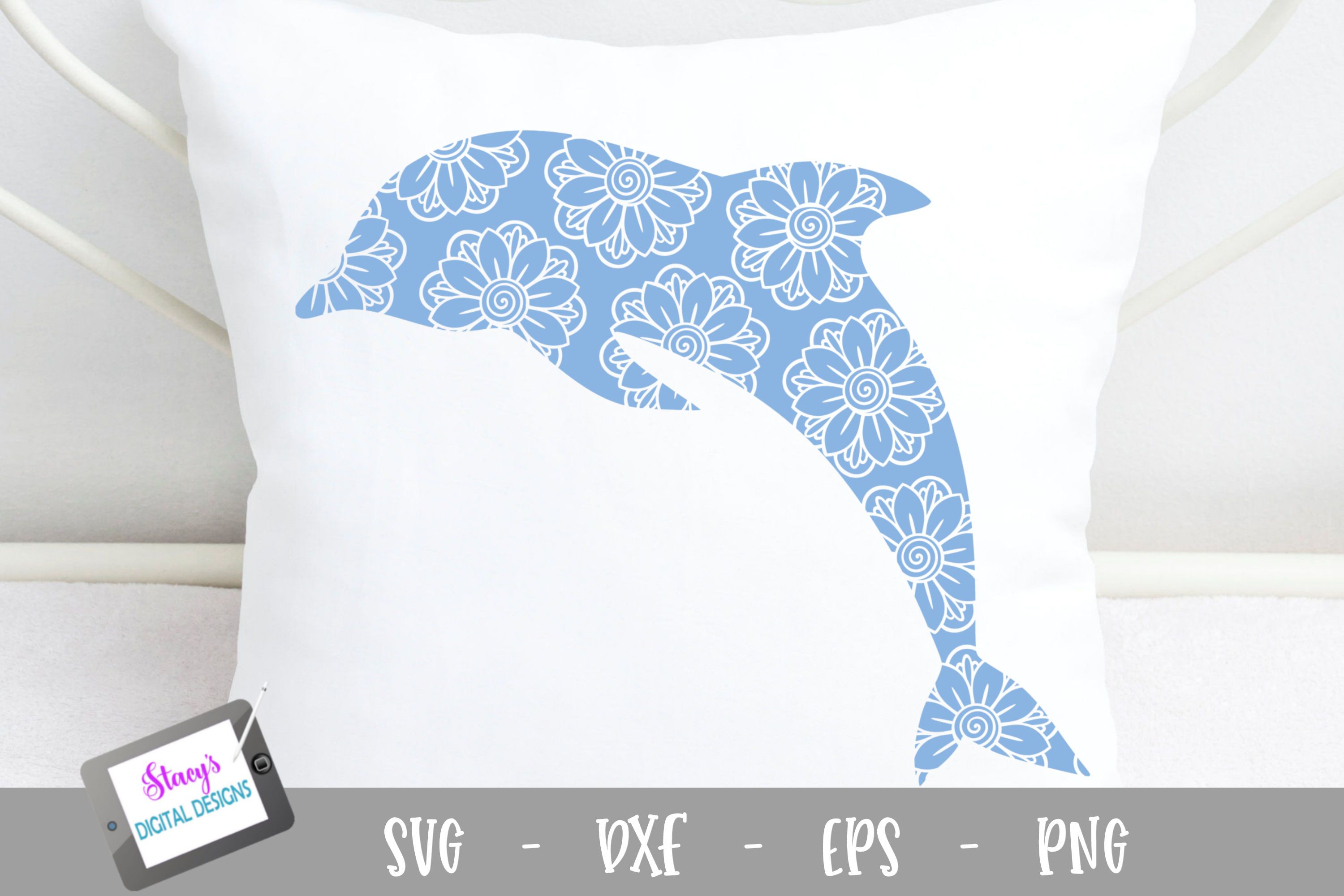 Download Dolphin Svg Dolphin With Floral Mandala Pattern