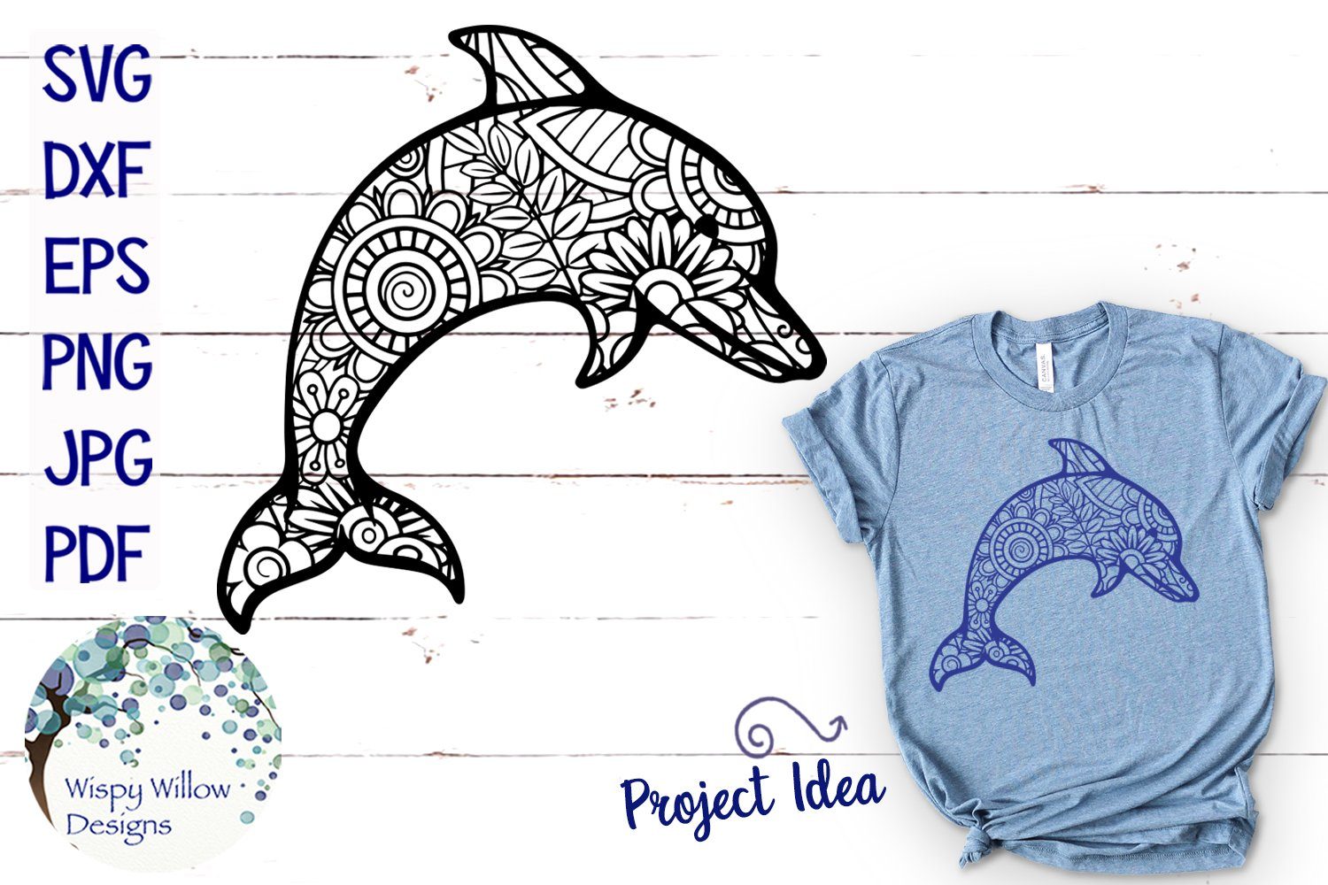 Download Dolphin Zentangle Svg So Fontsy