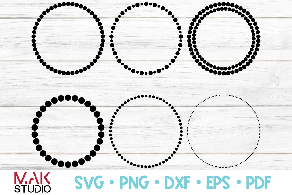 Dotted Circle Svg Dotted Circle Frame Svg Monogram Frame Svg Wedding Frame Svg Polka Dot Frame Svg Dotted Circle Cut File So Fontsy