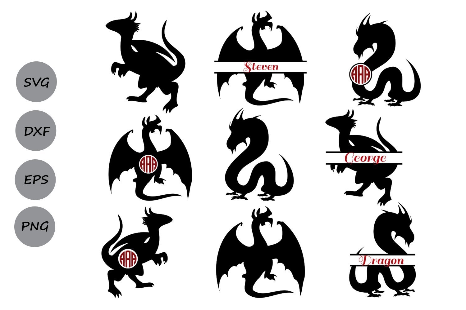 Download Dragon Monogram Dragon Svg Cut Files So Fontsy