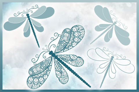 Download Dragonfly Mandala Zentangle Bundle Svg So Fontsy