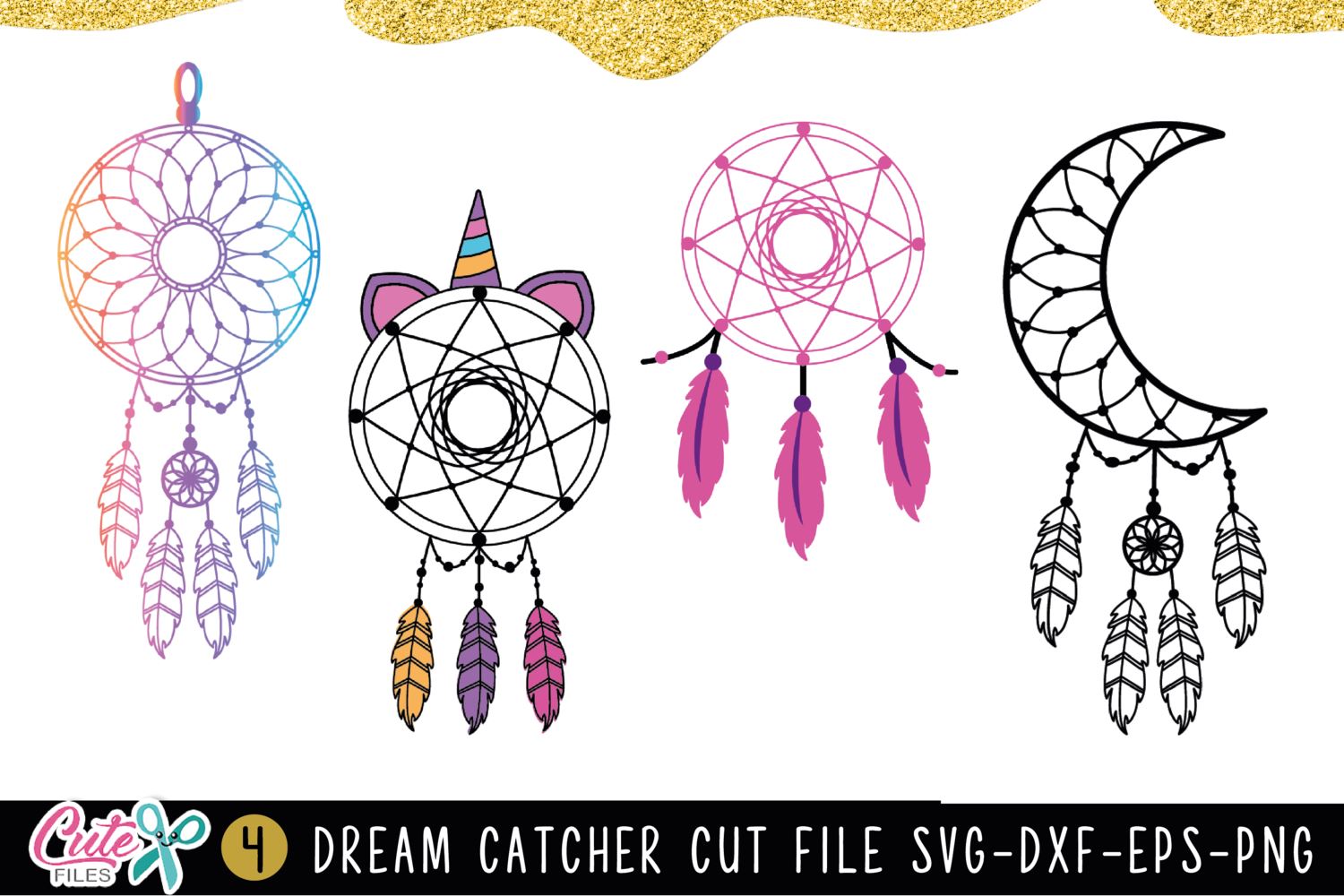 Download Dream Catcher Set Of 4 Svg Cut File So Fontsy