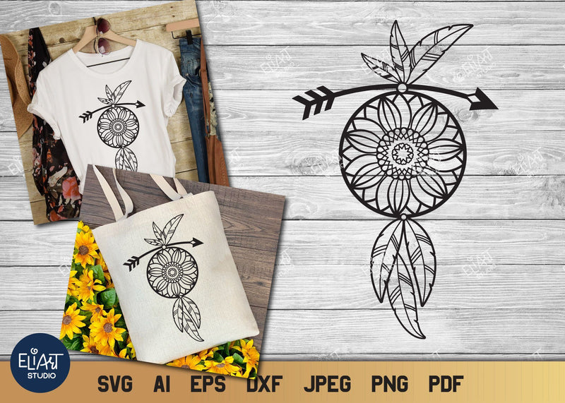 Free Free 331 Sunflower Butterfly Feather Dream Catcher Svg SVG PNG EPS DXF File