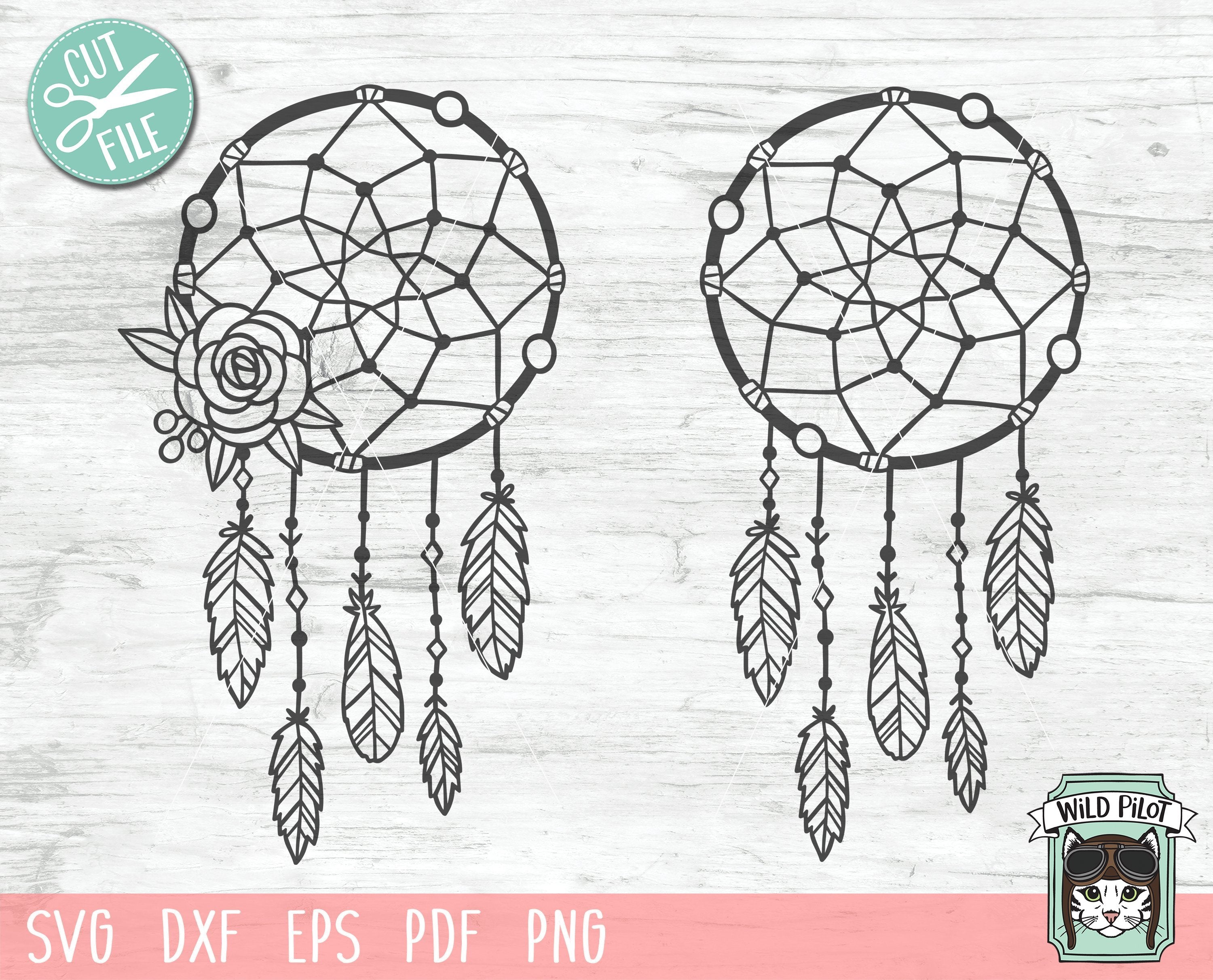 Download Dreamcatcher Flower Feathers Svg Cut File So Fontsy