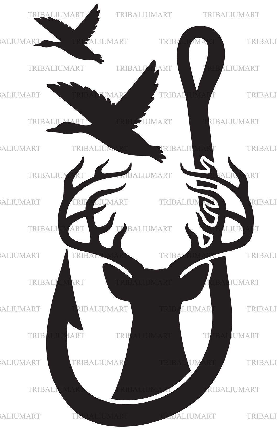 Download Duck Deer And Hook Cut Files For Cricut Clip Art Eps Svg Pdf Png Dxf Jpeg So Fontsy