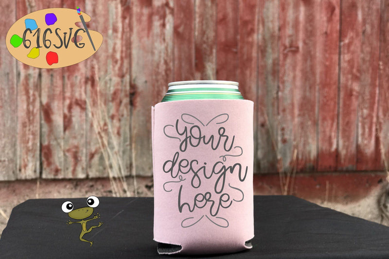 Download Dusty Rose Can Cooler Mockup - So Fontsy