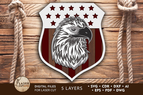 Download Eagle Multilayer Laser Cut Files For 4th Of July Mandala 3d Designs So Fontsy