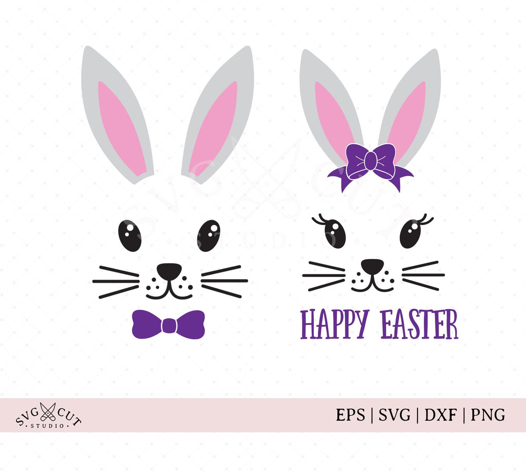 Easter Bunny Face Svg Cut Files So Fontsy 