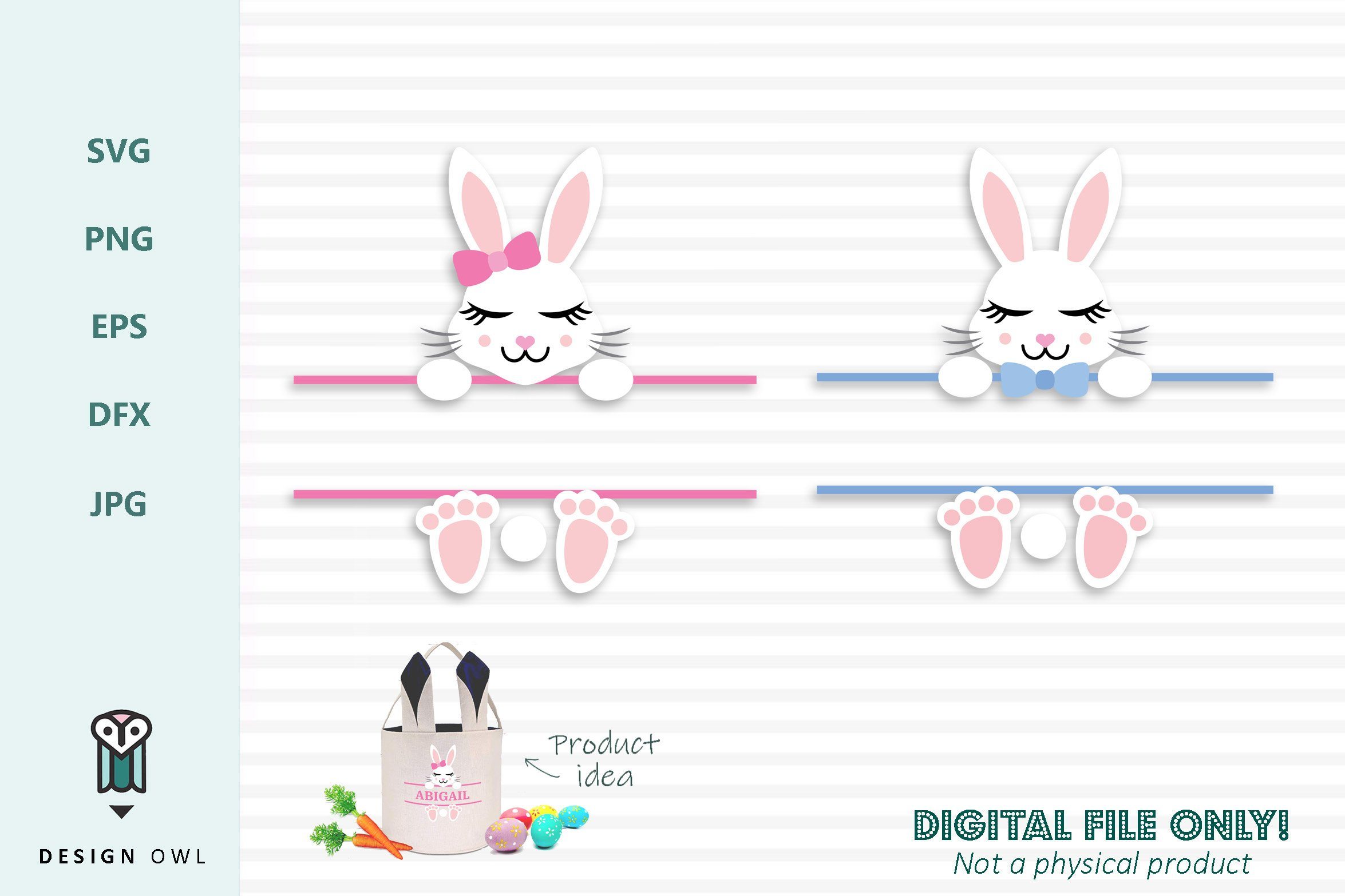 Download Easter Bunny Monogram Frame So Fontsy