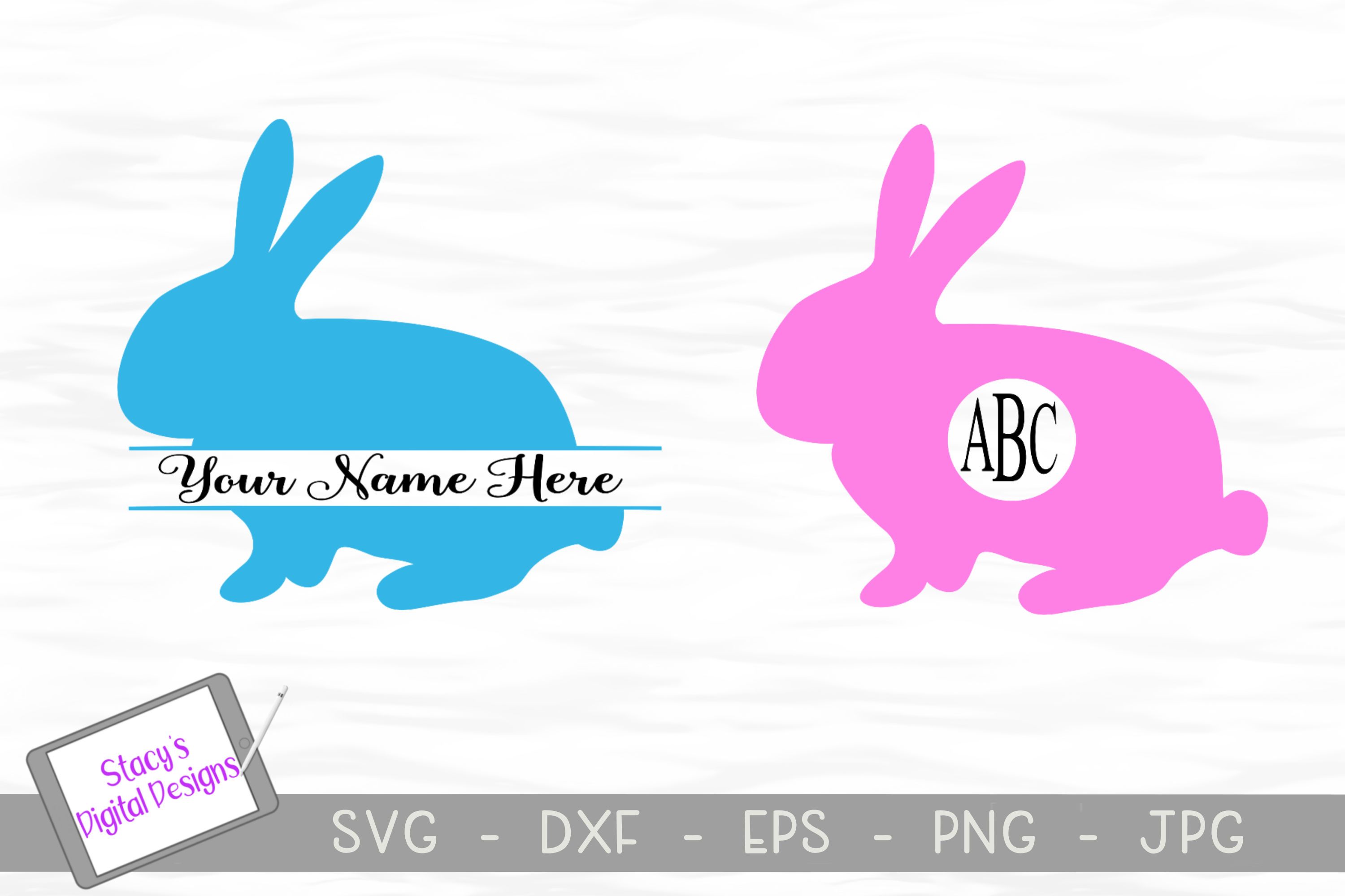 Easter Bunny Monogram Svg 2 Designs So Fontsy