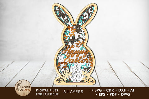 Download Easter Bunny Multilayer Laser Cut Files Mandala Svg 3d Designs So Fontsy