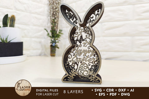 Download Easter Bunny Multilayer Laser Cut Files Mandala Svg 3d Designs So Fontsy