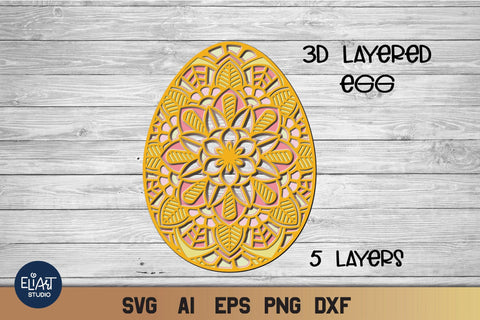 Download Easter Egg Svg 3d Layered Easter Mandala Cut File 5 Layers So Fontsy