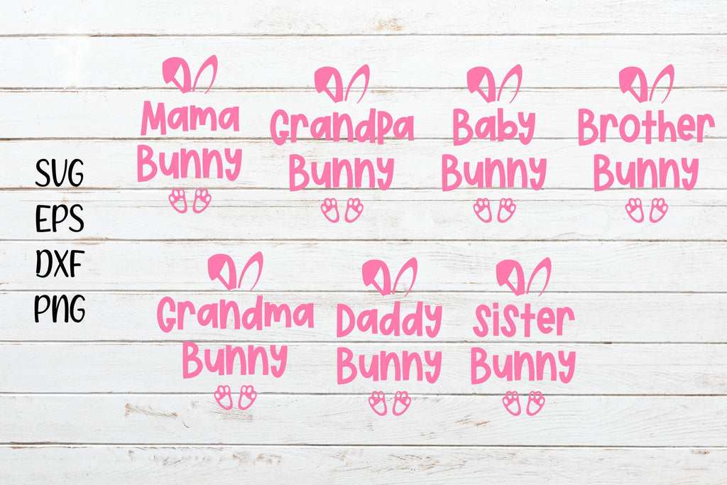 Easter Family SVG, Bunny Family SVG - So Fontsy