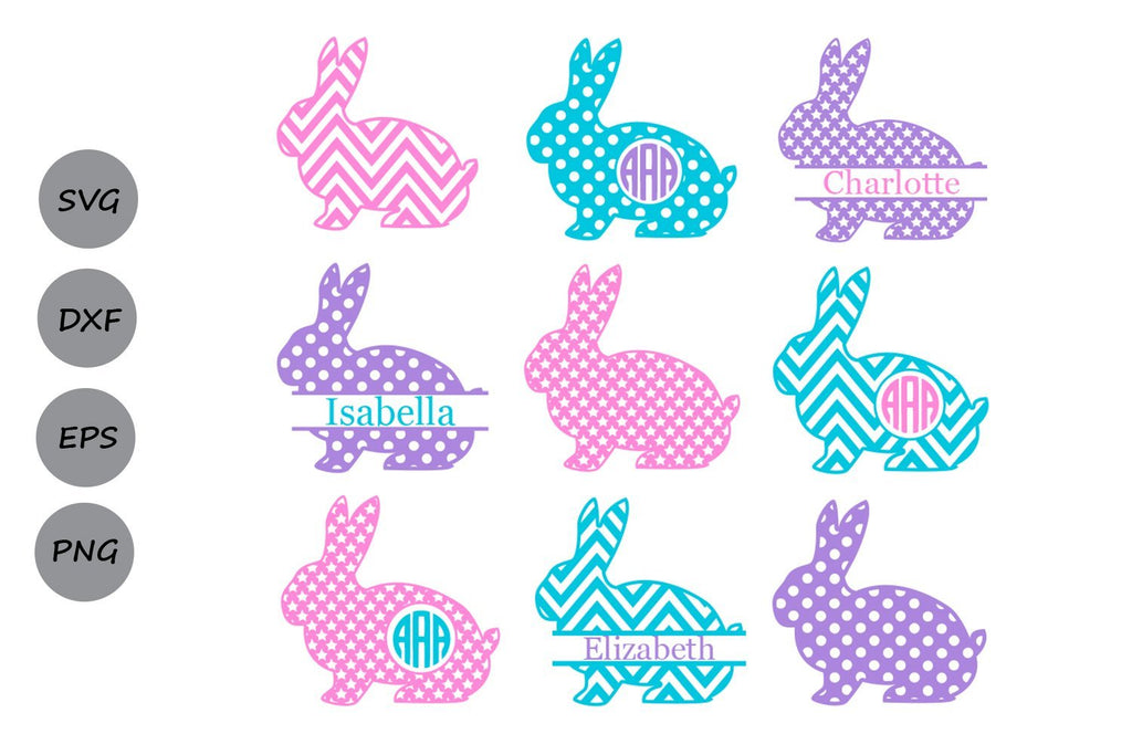 Easter Monogram| Easter Bunny SVG Cut Files - So Fontsy