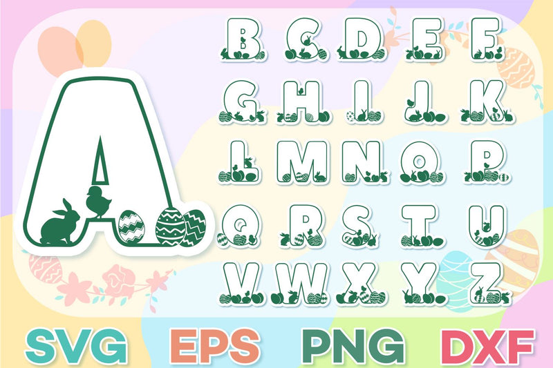 Easter SVG Alphabet | Easter Split Alphabet - So Fontsy