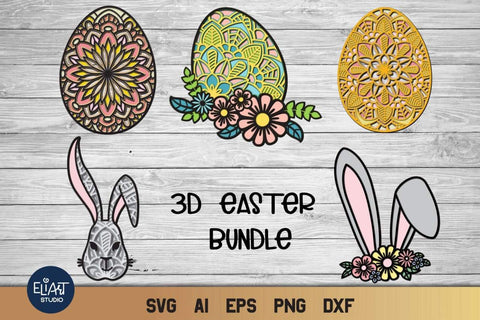 Download Easter Svg Bundle 3d Layered Easter Bunny Easter Egg Svg So Fontsy