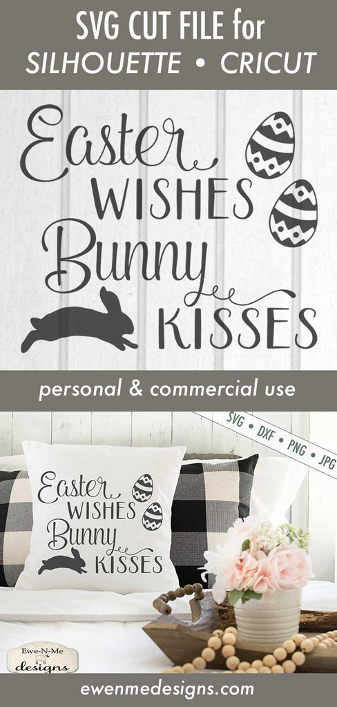Easter Wishes Bunny Kisses - SVG - So Fontsy