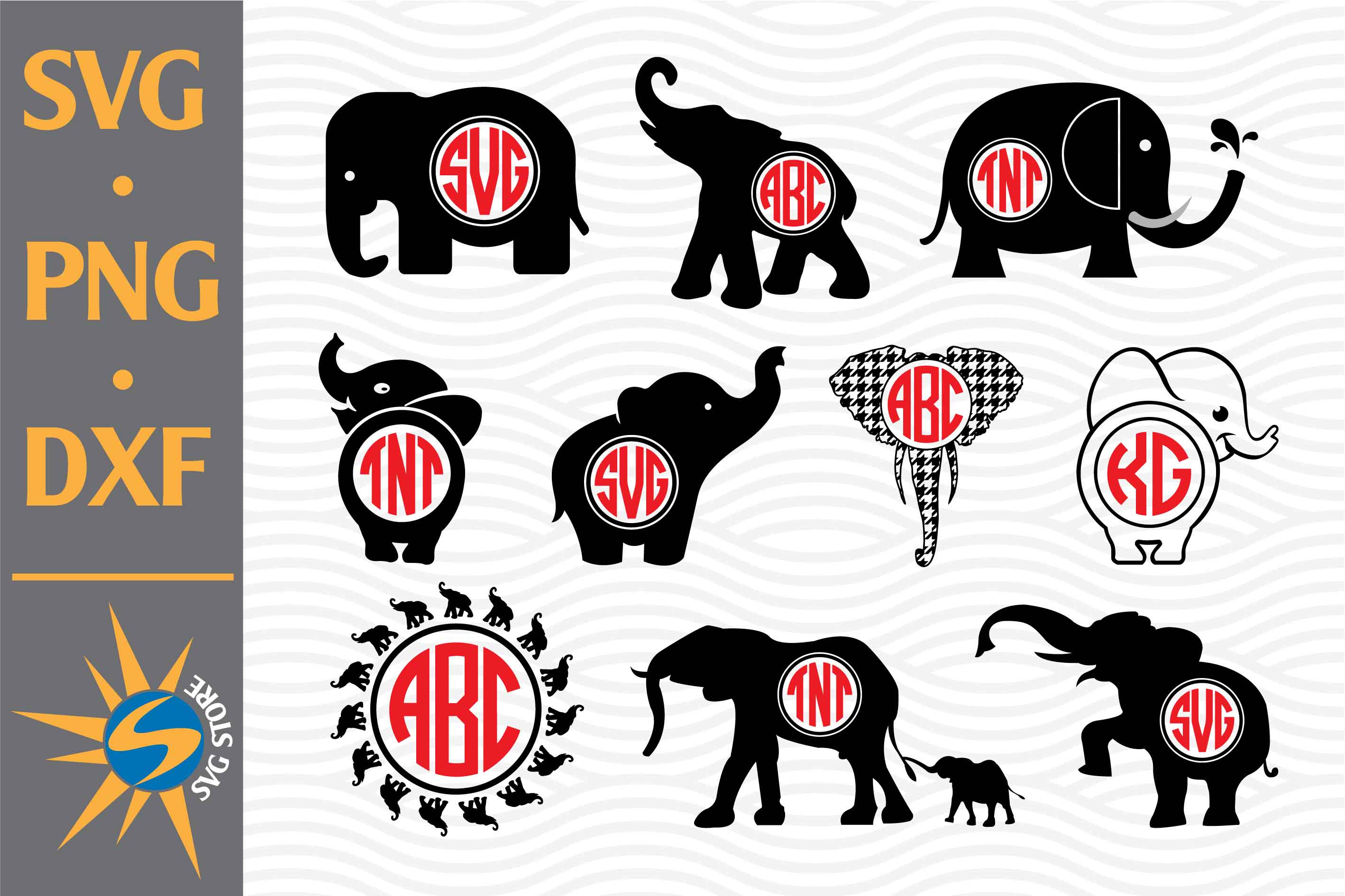 Download Elephant Monogram Svg Png Dxf Digital Files Include So Fontsy