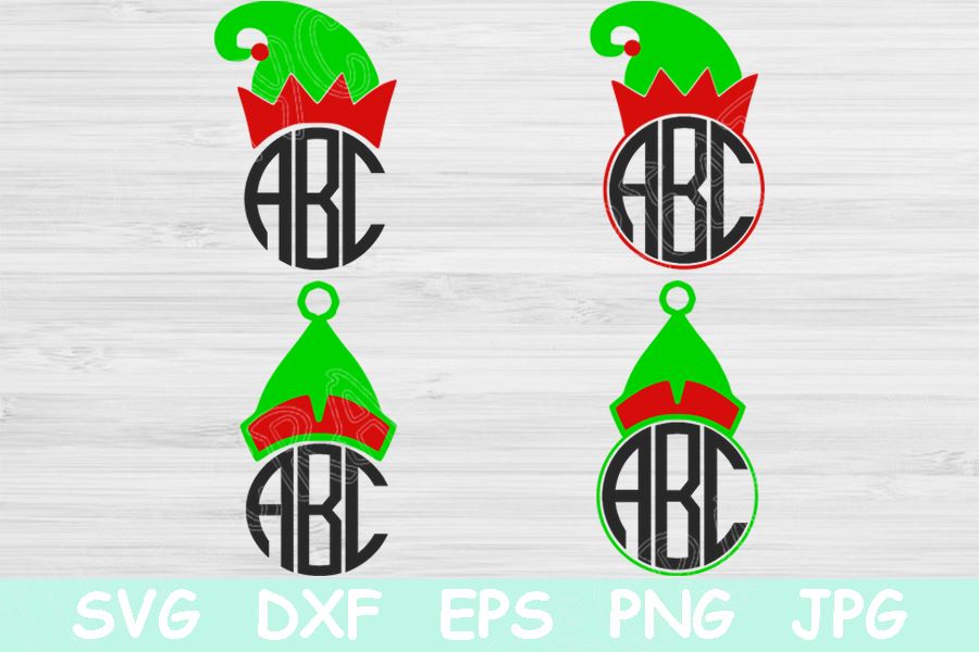 Download Elf Svg Elf Hat Svg Elf Monogram Svg Christmas Svg Files For Cricut Christmas Monogram Svg Christmas Hat Svg For Silhouette Dxf Png Eps So Fontsy