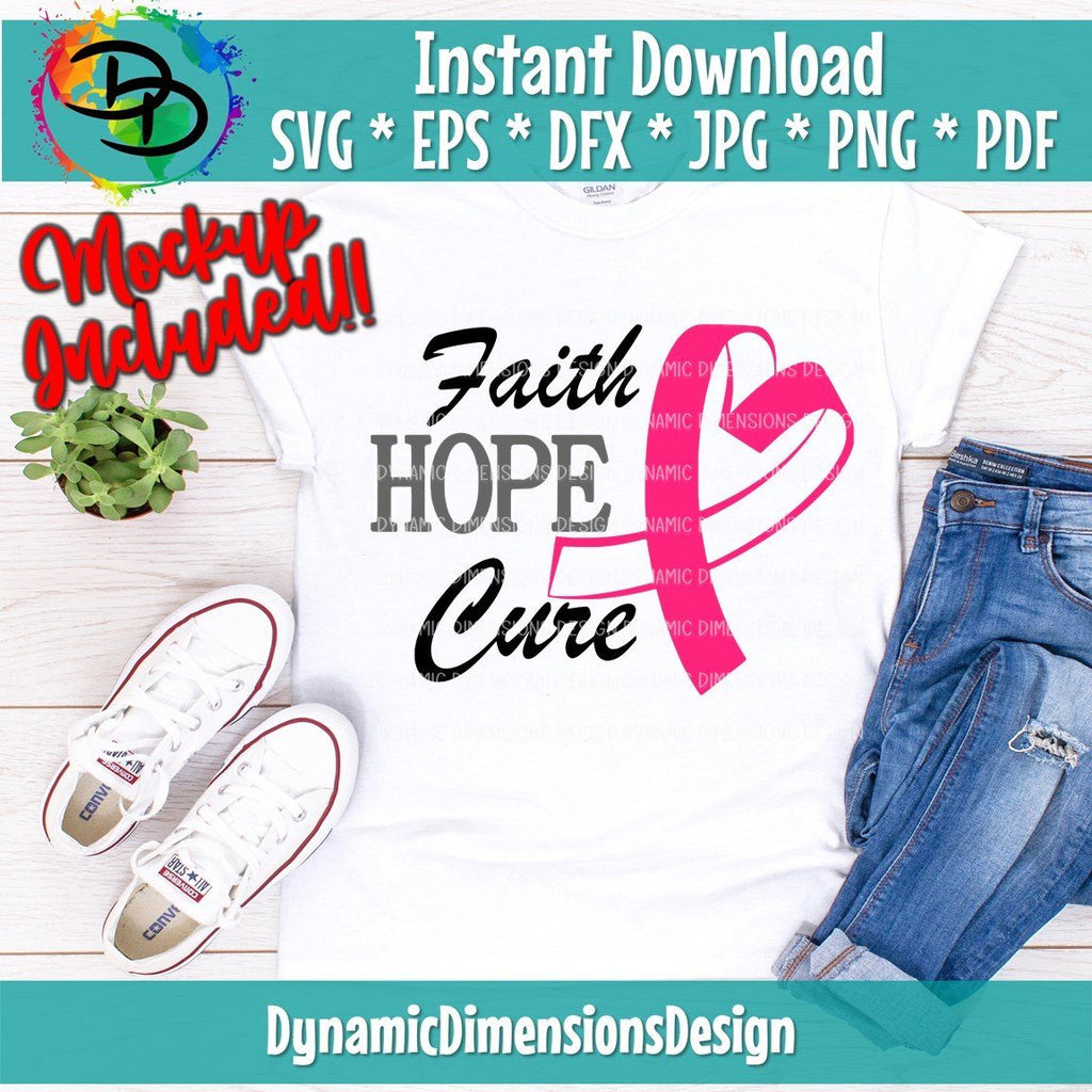 Faith Hope Cure Breast Cancer - So Fontsy