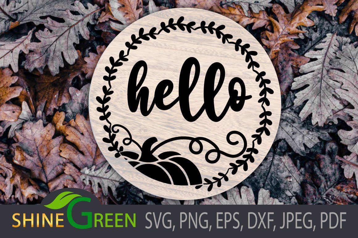 Download Fall Svg Hello Round Wood Sign Autumn Cricut Sublimation So Fontsy