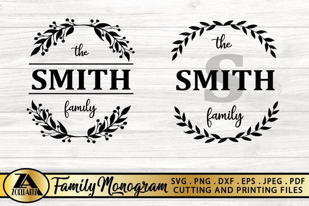 Family Monogram Bundle SVG Farmhouse Monogram SVG Bundle ...