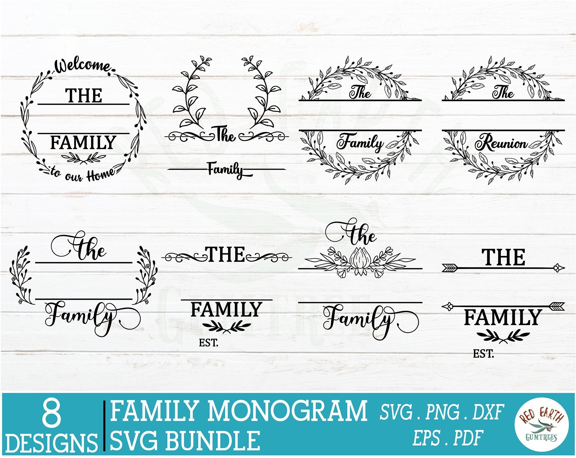 Download Family Monogram Frames Bundle Svg Family Split Monogram Svg So Fontsy