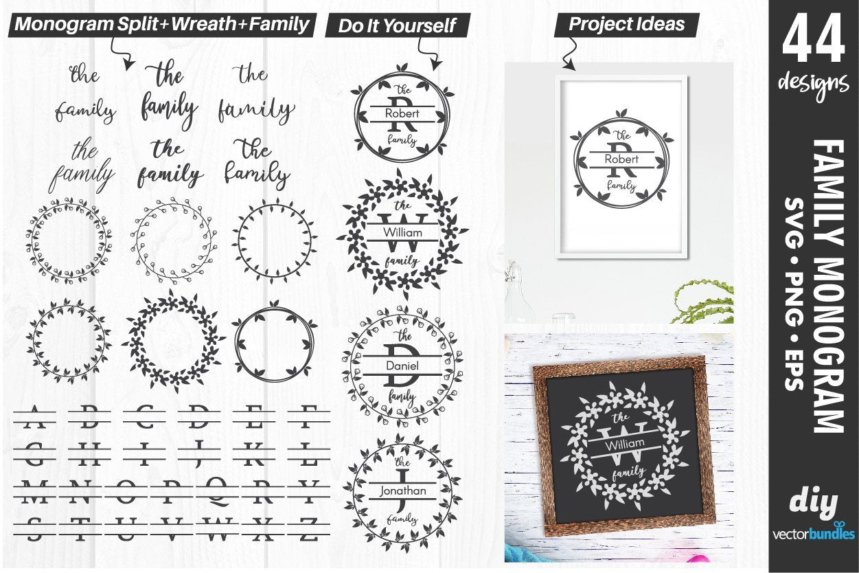 Download Family Monogram Maker With Split Text Svg So Fontsy