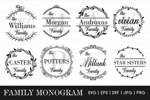 Download Family Monogram Svg Family Name Sign Monogram Frames So Fontsy