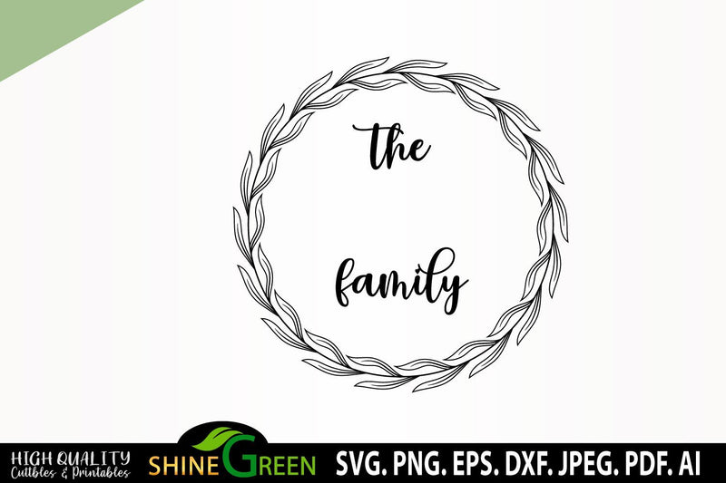 Download Family Monogram SVG Flower Wreath Round Sign for Home ...