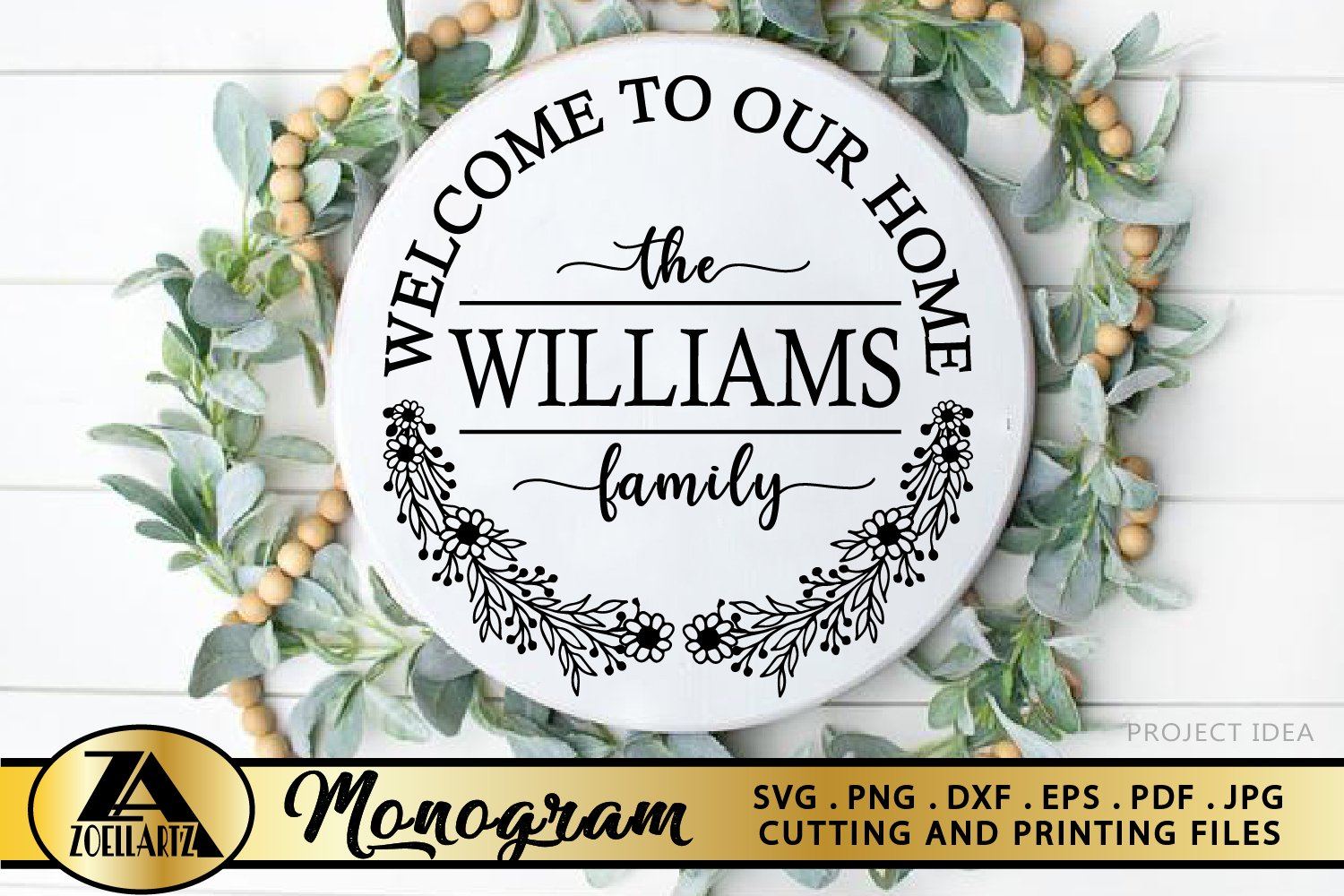 Download Family Monogram Svg Welcome Home Svg Farmhouse Wreath Svg So Fontsy