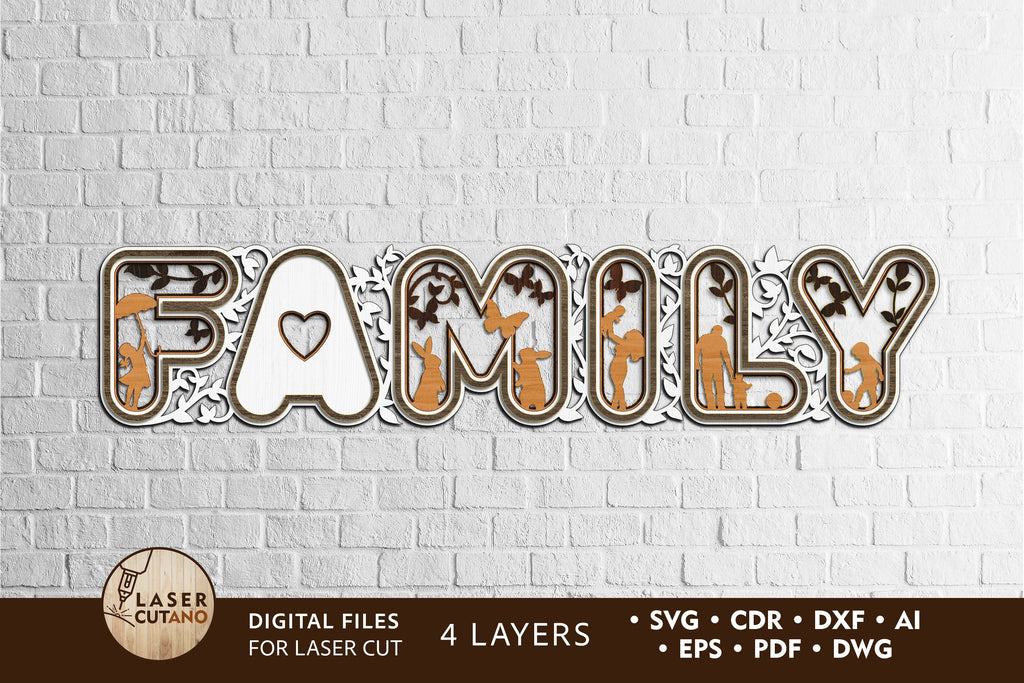 Download Family - Multilayer Laser Cut Files, Mandala, Sign SVG, 3D Designs - So Fontsy