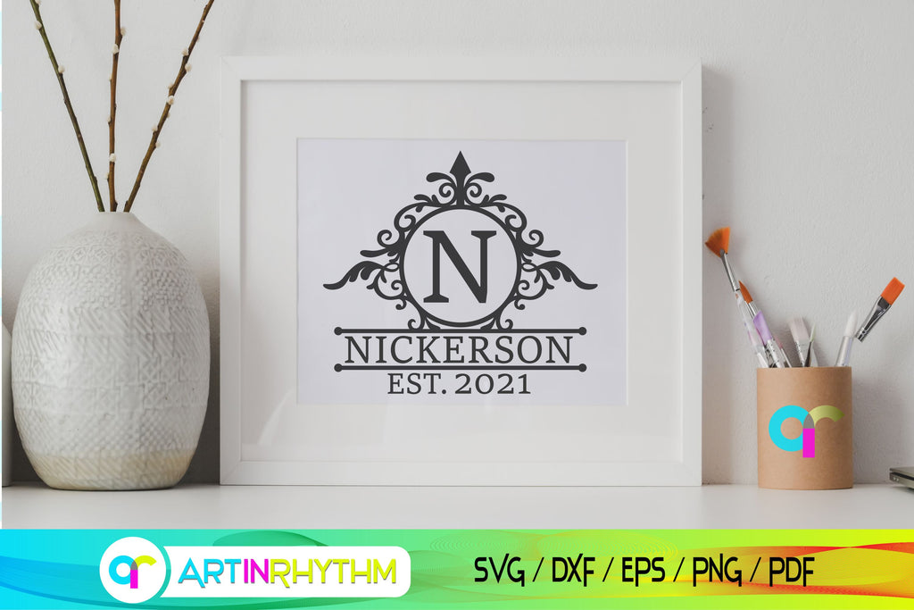 Download Family name split monogram svg - So Fontsy