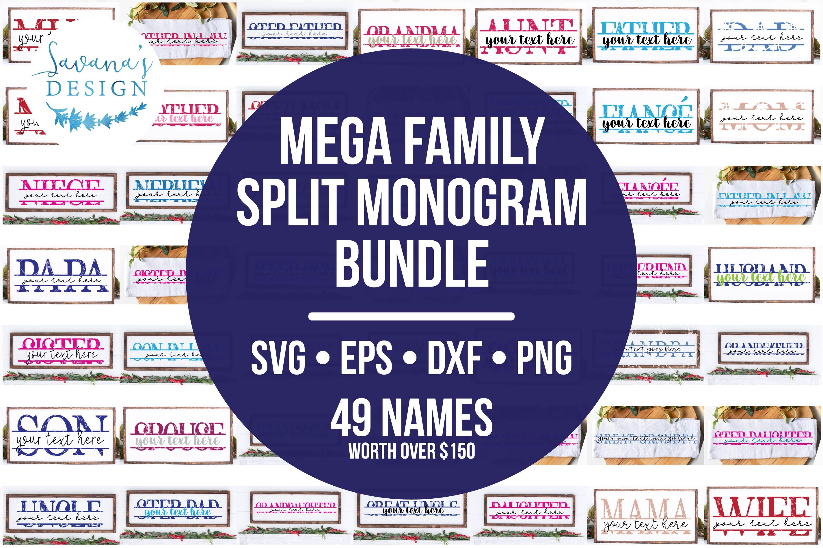 Download Family Split Monogram Svg Bundle So Fontsy