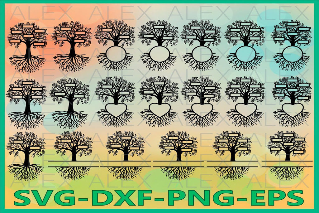 Download Family Tree Split Monogram SVG - So Fontsy