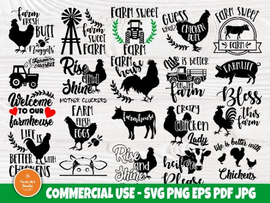 Download Farm Svg Bundle Farmhouse Quotes Svg Farm Svg Farm Life Svg Farm Signs Svg Farm Clipart Farm Silhouette Svg Cut Files So Fontsy