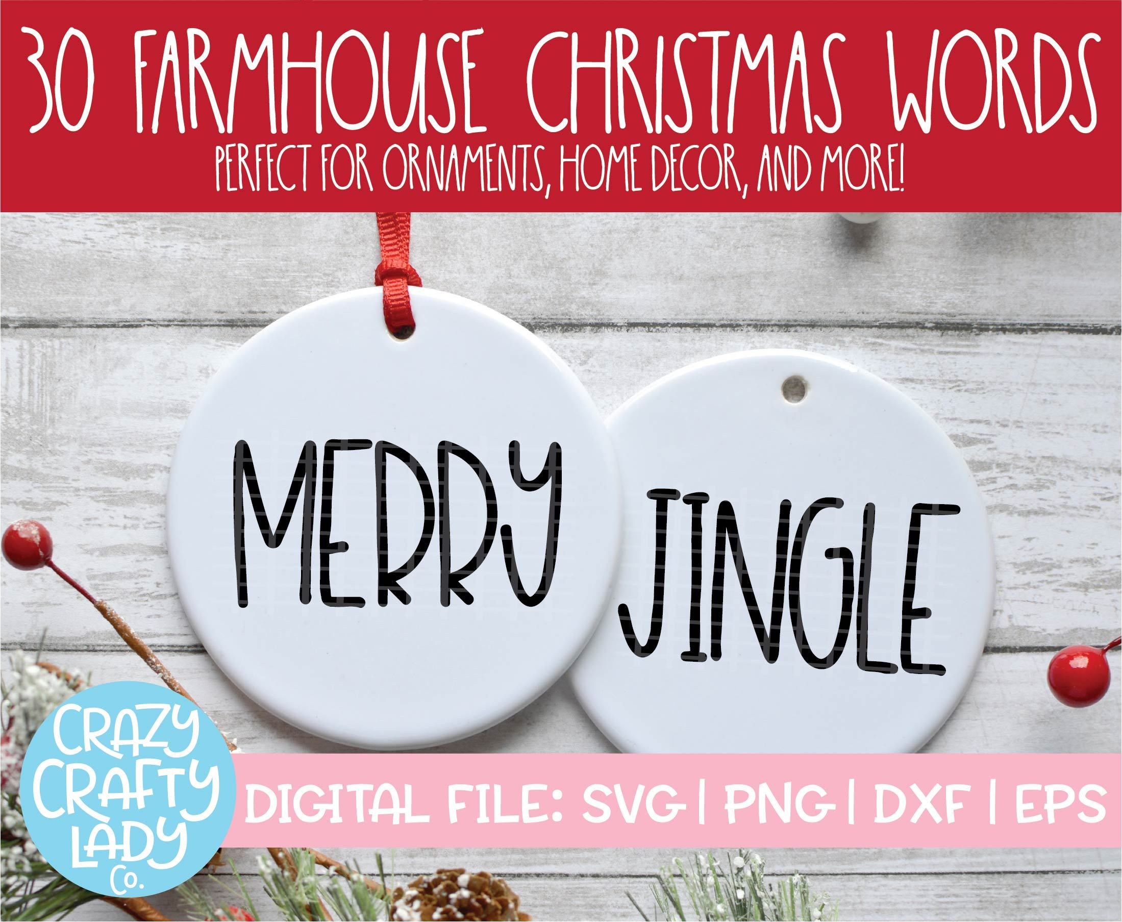 Download Farmhouse Christmas Words Svg Cut File Bundle So Fontsy