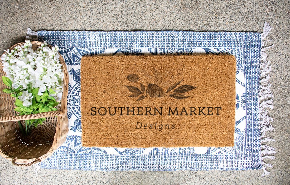 Download Farmhouse Door Coir Mat Mock Up Photo So Fontsy