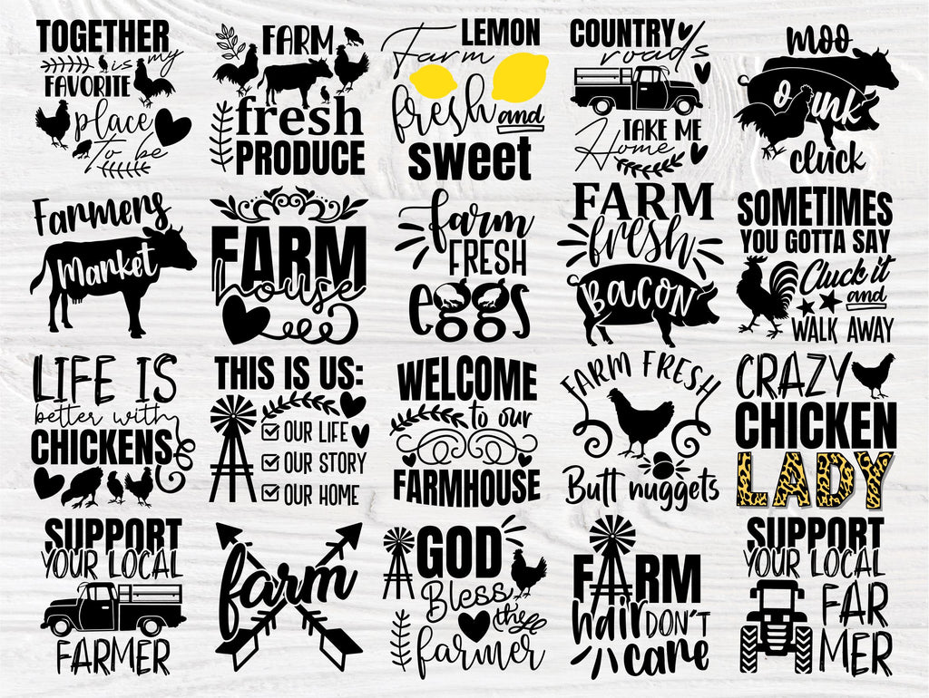 Download Farmhouse SVG Bundle, Chicken Svg, Farm Fresh Svg - So Fontsy