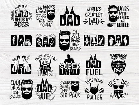 Download Fathers Day Svg Beard Svg Dad Signs Beer Svg So Fontsy